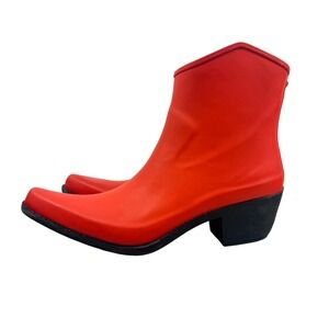 Nomad Red Rubber Ankle Boots Women's Western Pointed Toe Size 9